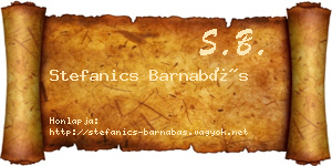 Stefanics Barnabás névjegykártya