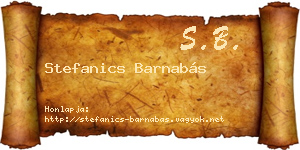 Stefanics Barnabás névjegykártya