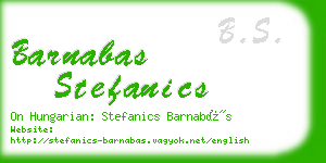 barnabas stefanics business card